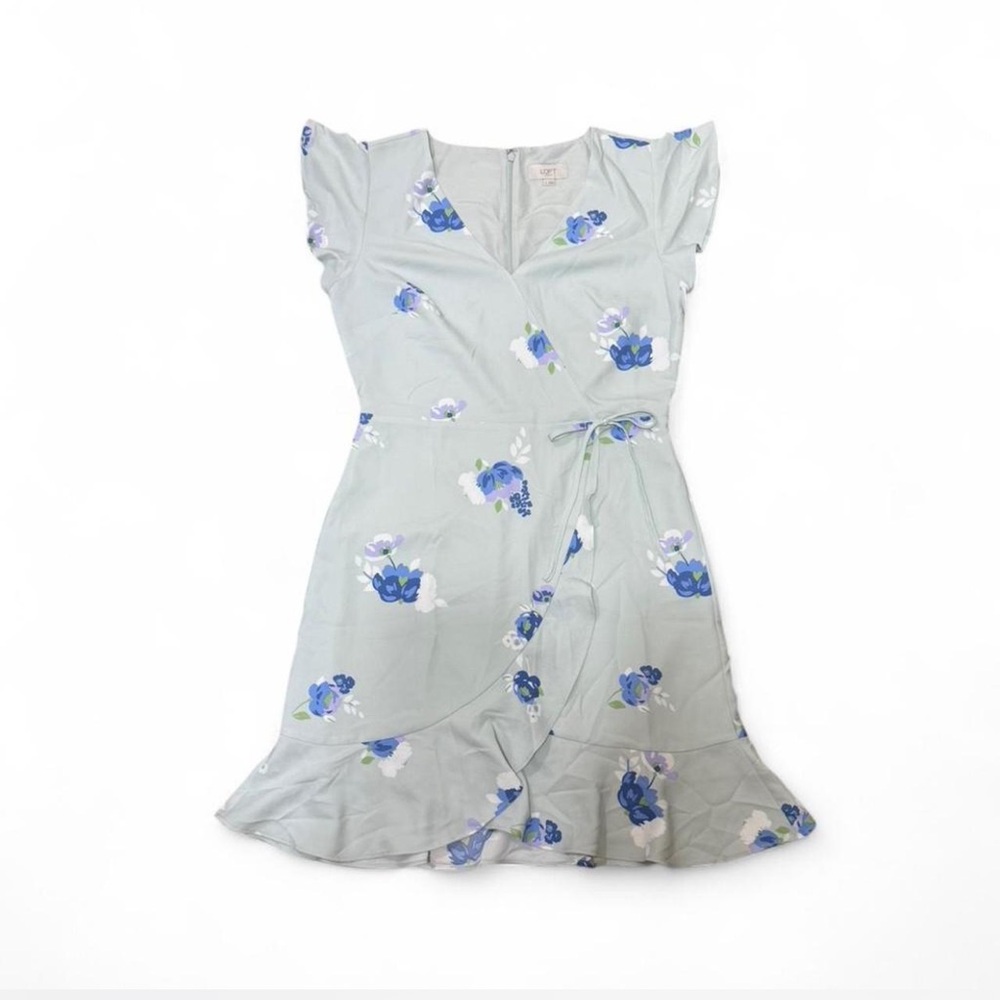 LOFT Gray and Blue Dress